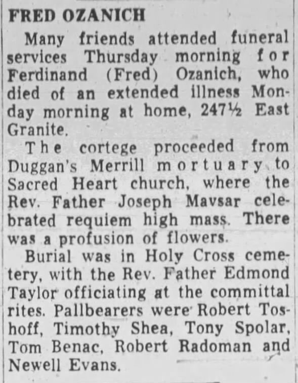 Clipping from The Montana Standard